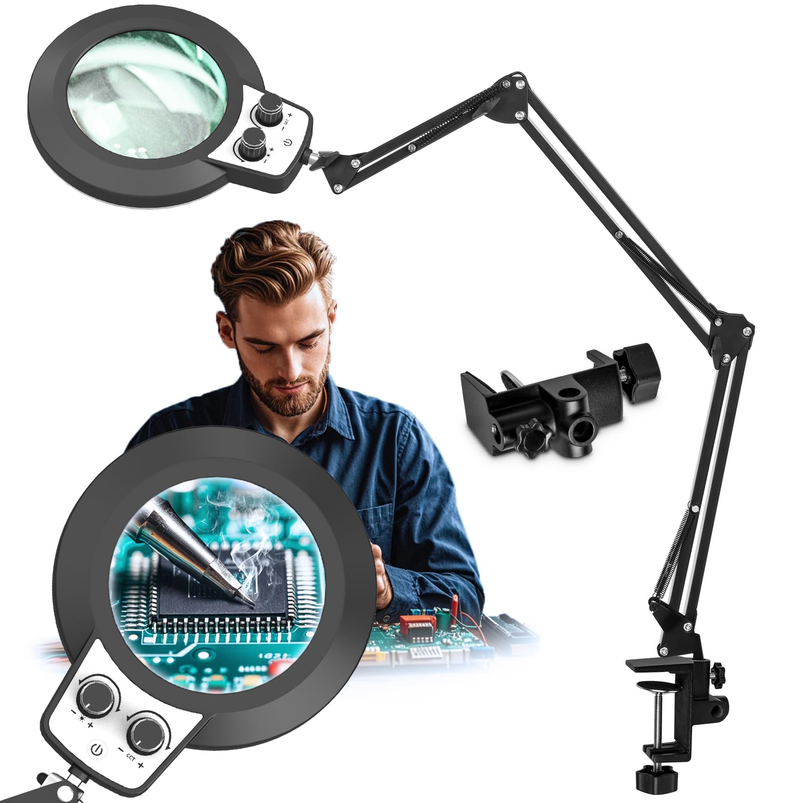 HITTI 12X Extra Long Magnifying Glass with Light, Upgrade In