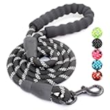 BAAPET 2/4/5/6 FT Dog Leash with Comfortable Padded Handle and Highly Reflective Threads for Small Medium and Large Dogs (5FT-1/2'', Black)