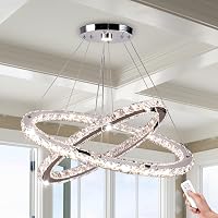 Finktonglan modern LED csillár távirányítóval ovális mennyezeti lámpa 2 gyűrű 3 színű fényerőszabályozható nappali étkező hálószoba 1