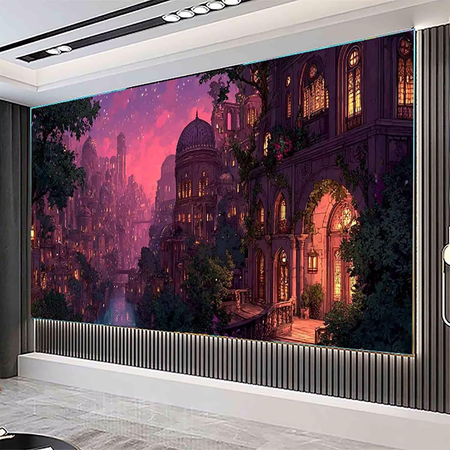 Malarstwo diamentowe, architektura, zestawy artystyczne dla dorosłych, widok nocny, kryształ, zestaw artystyczny dla dorosłych, dzieci, DIY, kwadratowe, pełne wiercenie, klejnot, kropki, haft stras