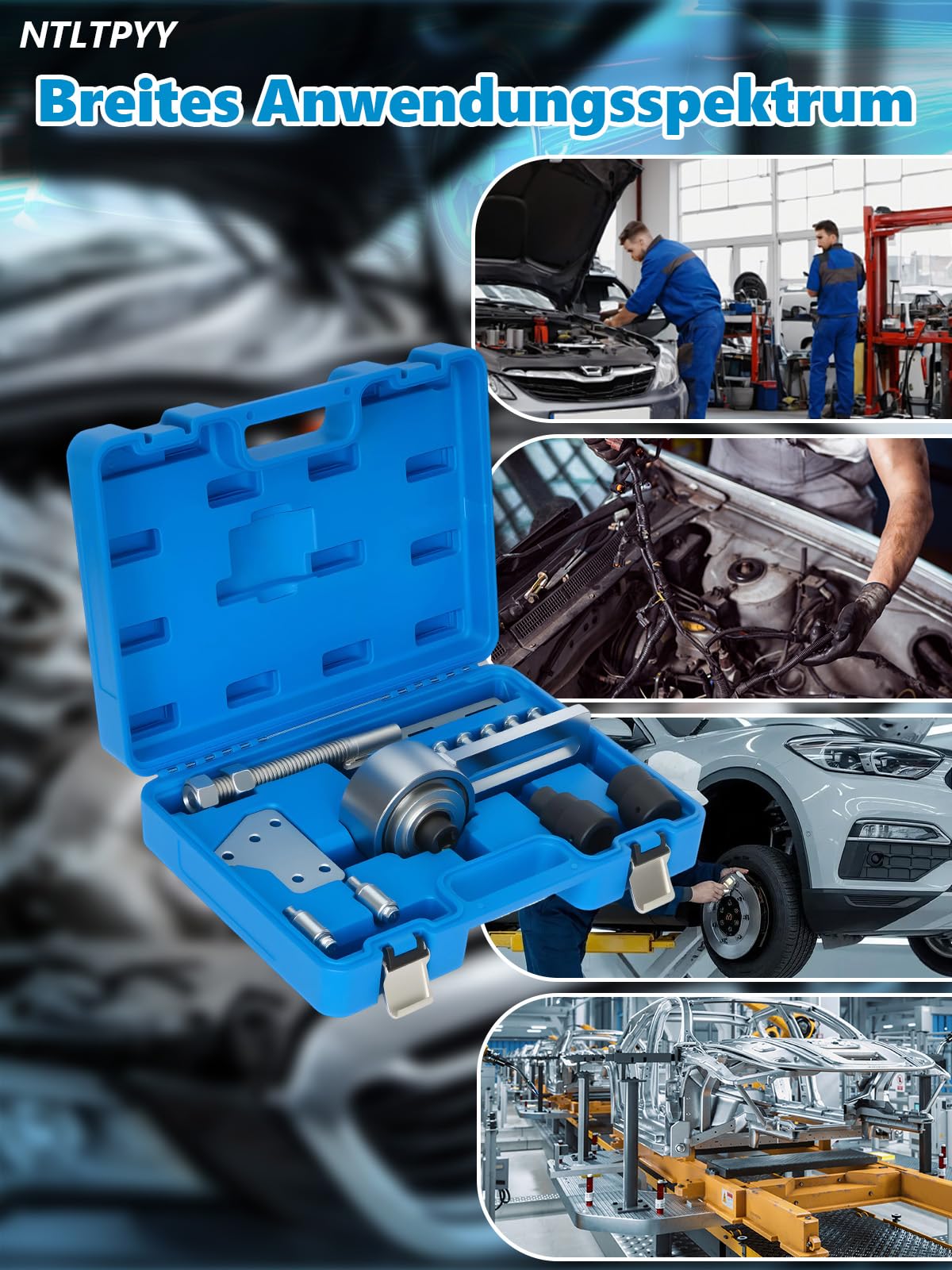 Herramienta de sujeción múltiple 5:1 para el desmontaje de la polea del cigüeñal de los motores Ford EcoBoost 1.0/1.5/1.6/2.0L (referencia Ford OE 303-1611)