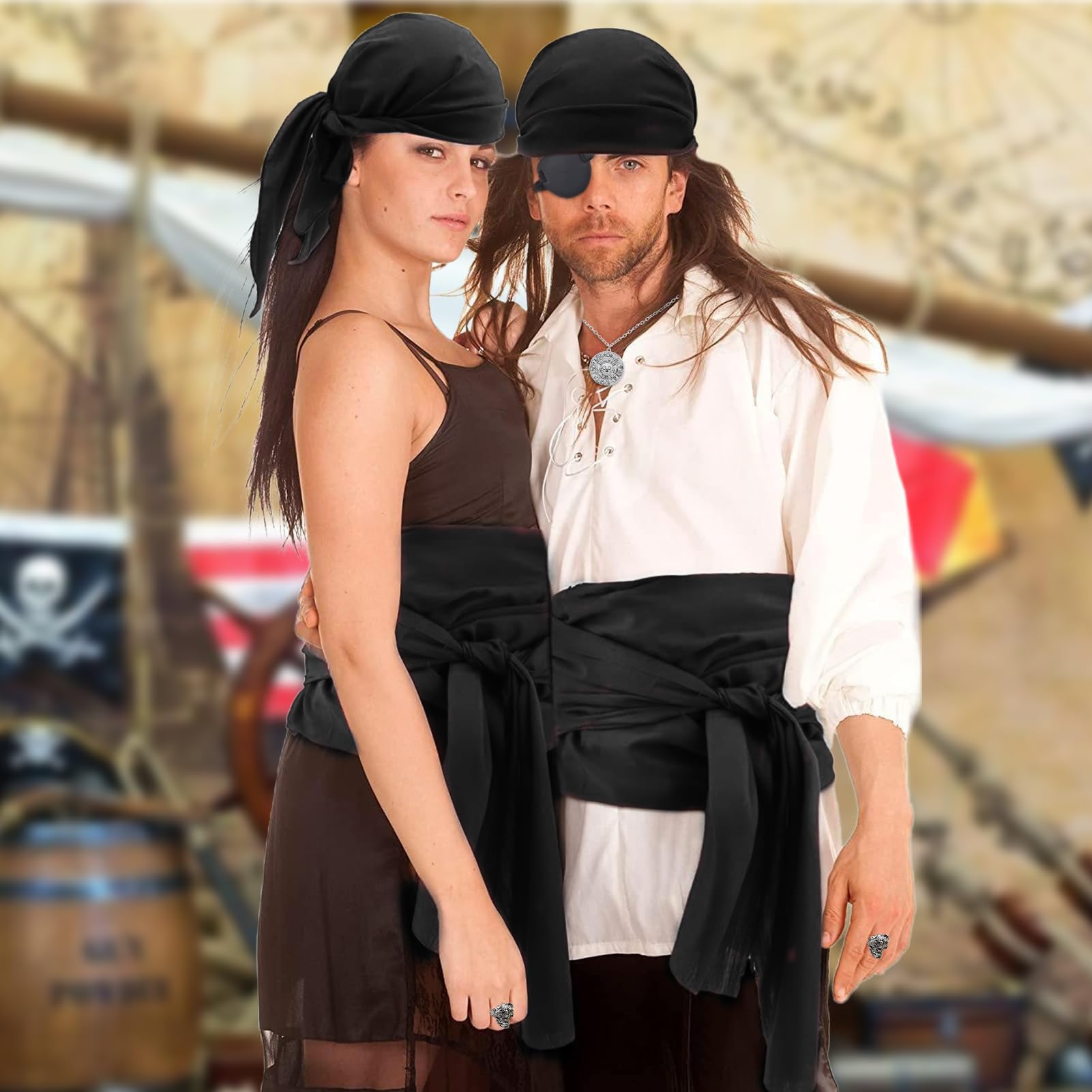 Accessori Pirata, Accessori Costume da Pirata, Set di Accessori per Costumi da Pirata, Accessori Pirata Uomo, per Feste Caraibiche, Halloween, Carnevale, Travestimento, Cosplay