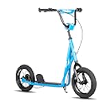 Kick Scooter for Ages 5-9 Years Old Boys Girls, 12 Inch Big Wheels Scooters for Kids, Teens and Adults, Rear Brake and Adjustable Handlebar, Kids Scooter