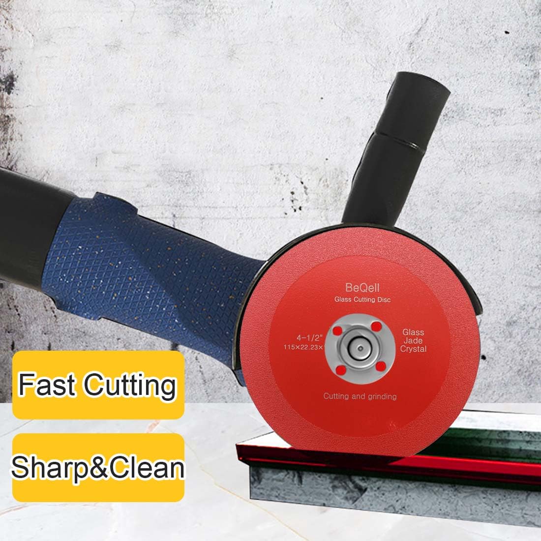 Glass Cutting Disc 4-1/2 Inch 3pcs BeQell Diamond Saw Blade for Glass,Jade,Wine Bottles,Tile,Ceramic,Marble,Ultra-Thin Saw Blade Wheel Diamond Cutting Disc for Angle Grinder with 7/8" Arbor Hole