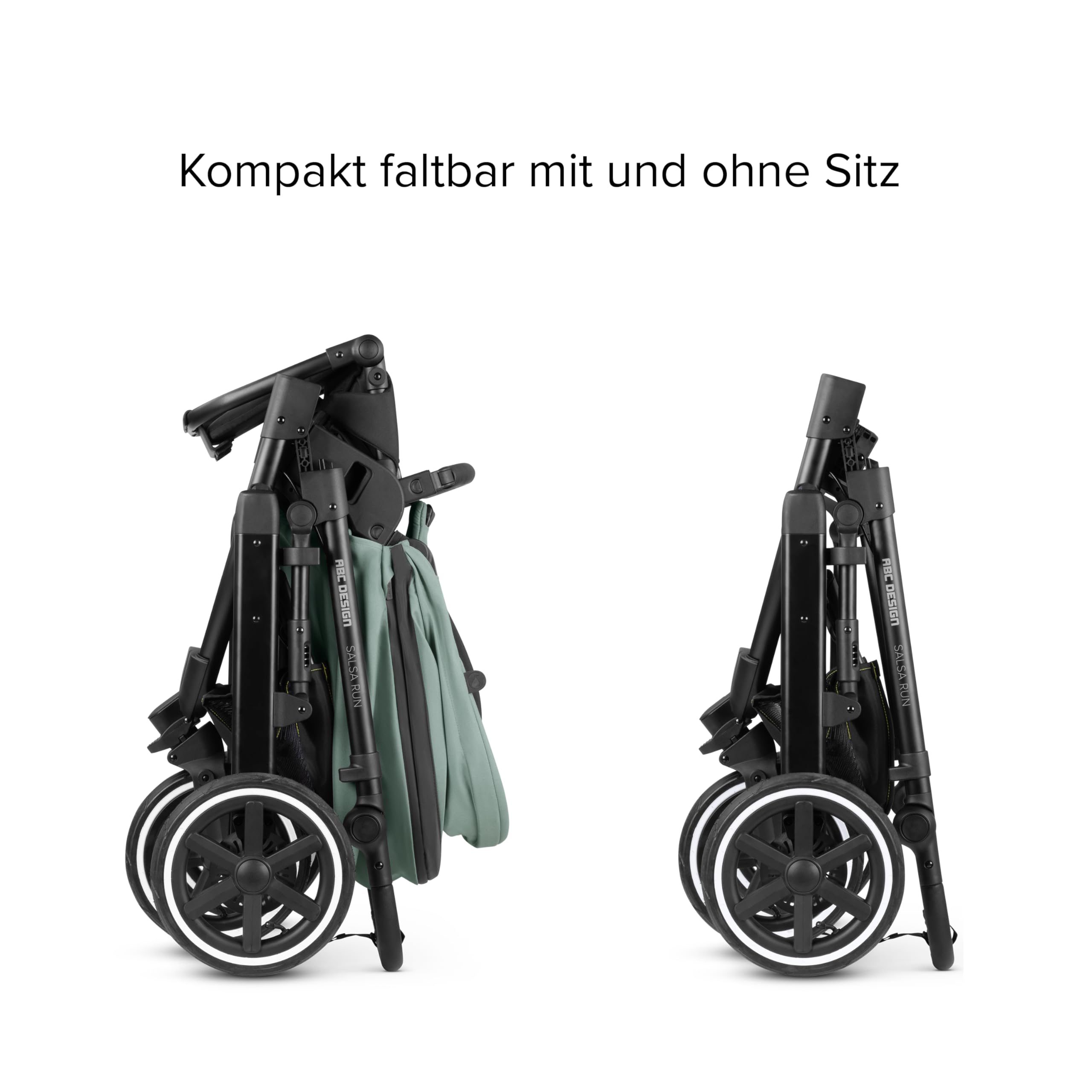 ABC Design Sportkinderwagen Salsa Run – Jogger Dreirad-Kinderwagen mit Sportsitz, Luftreifen, Federung und Handbremse (aqua)