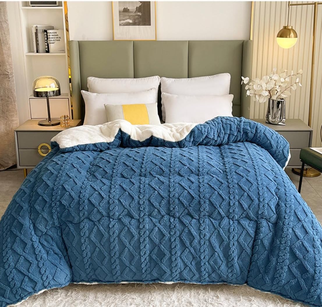 シングル/ダブルサイズ L 無地 ボア ブランケット シープスキン ボア フランネル ふわふわ 150 x 200cm 暖かい ソフ