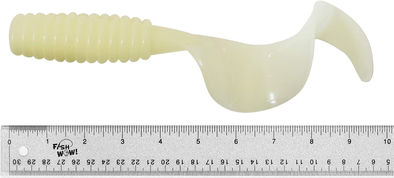 10pcs 10" with Curly Tail Extended Perch Grub Soft Lure - Glow