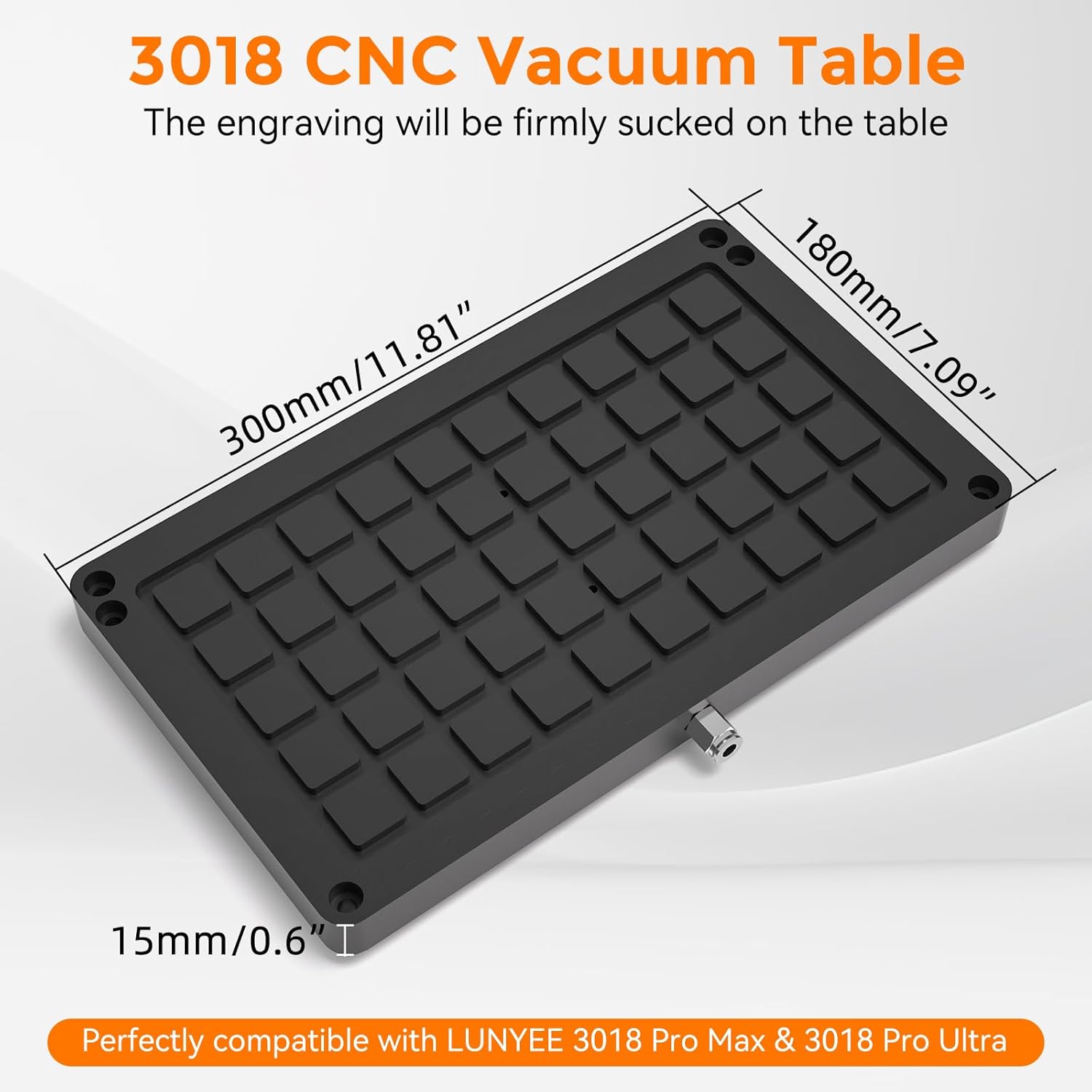 3018 Vacuum Table for CNC Series 3018 Pro Max, 3018 Pro Ultra, Workholding Suction Table Set for Engraving and Milling. Area: 300x180x15mm