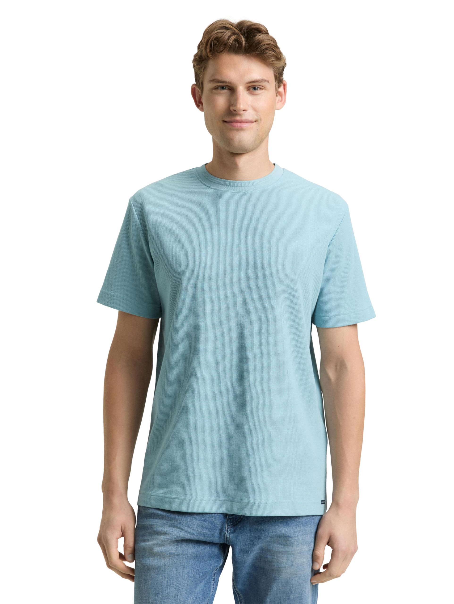 TOM TAILOR Herren T-Shirt mit Waffelstruktur