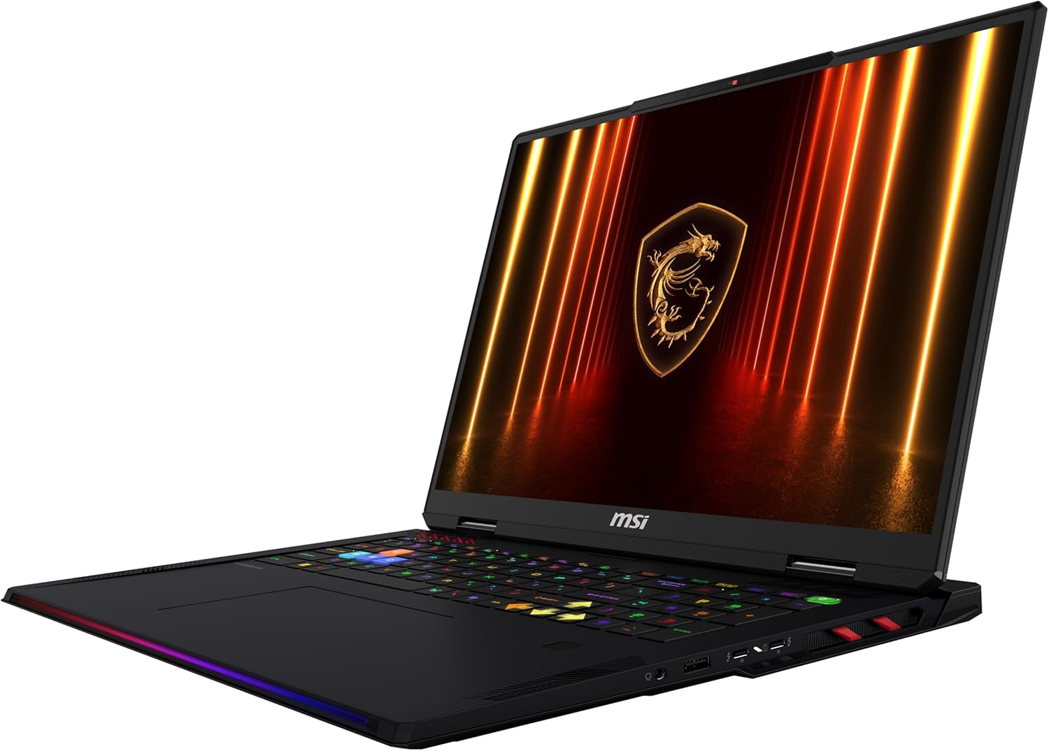msi Raider 18 HX AI 18” 120Hz UHD+ Gaming Laptop: Intel Core U9-285HX, NVIDIA Geforce RTX 5090, 64GB DDR5, 2TB NVMe SSD, Thunderbolt 5, Wi-Fi 7, Win 11 Pro: Black A2XWJG-069US