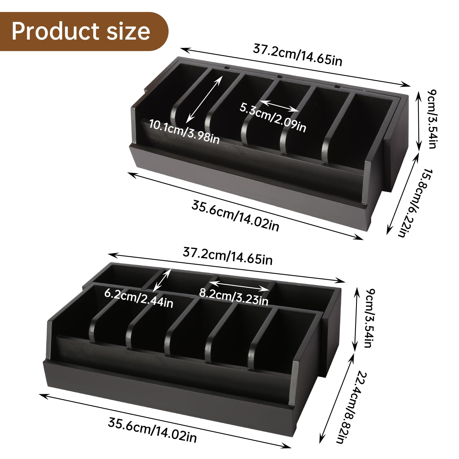 Niciksty Wood Belt Organizer, 6 Grids Belt Rack with 4 Grids Tie Rack - Image 3