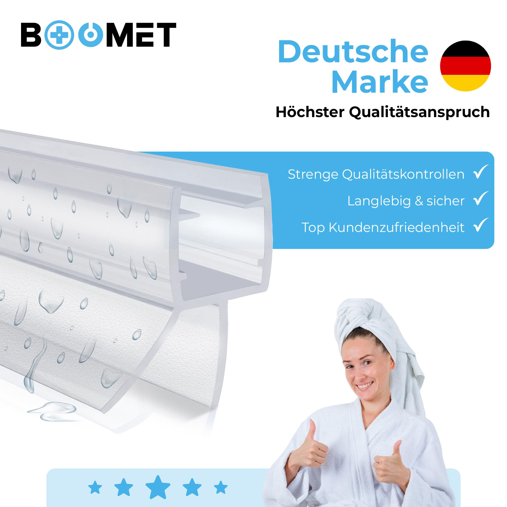 Duschdichtung 6mm 8mm · Langlebige Duschdichtungen für Duschtüren · Universal Dichtung Dusche Glastür · Duschlippe für Duschkabinen Dichtungen · Duschtürdichtung unten (4x 100cm)