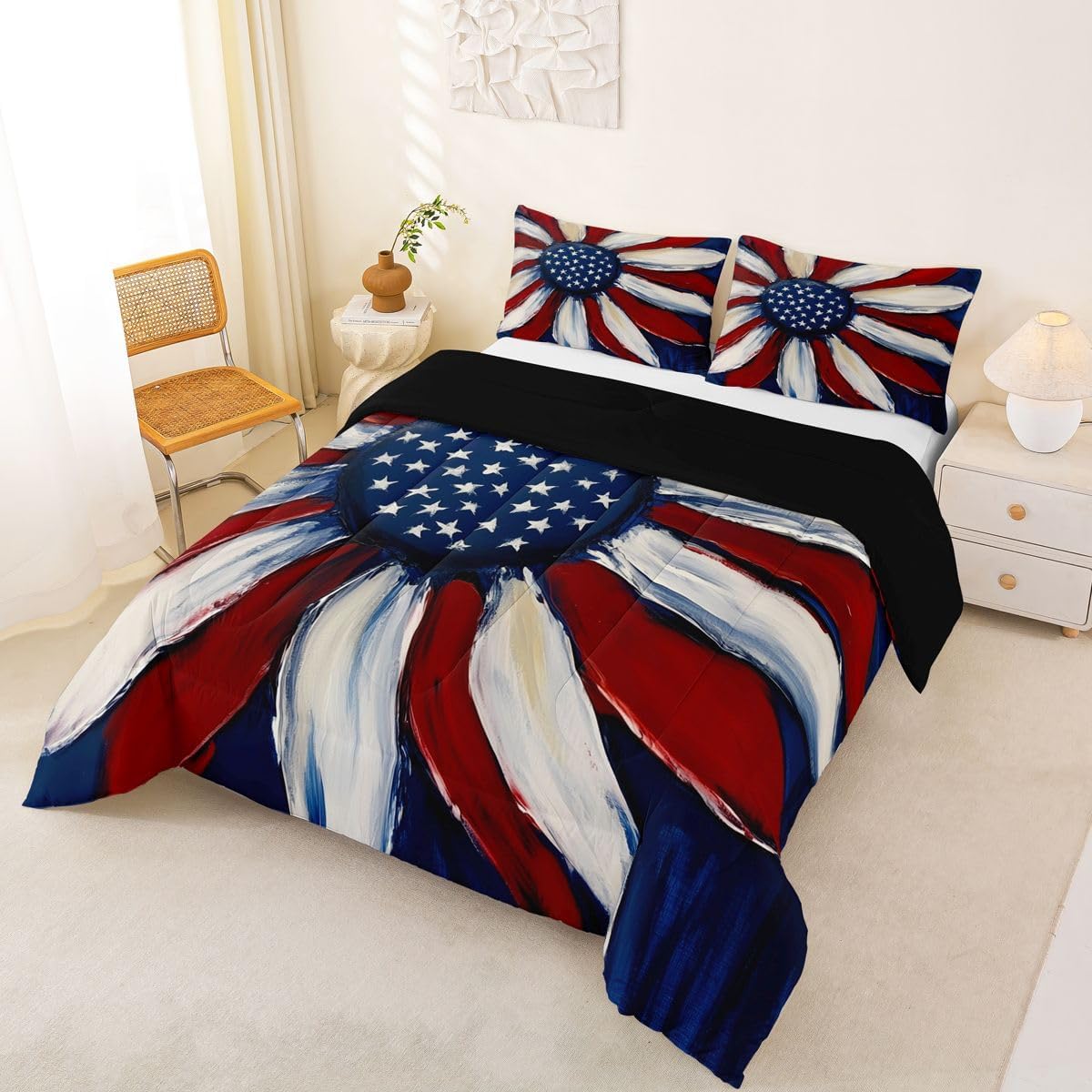 Feelyou American Flag 250th Anniversary Comforter Set King for Kids image 2