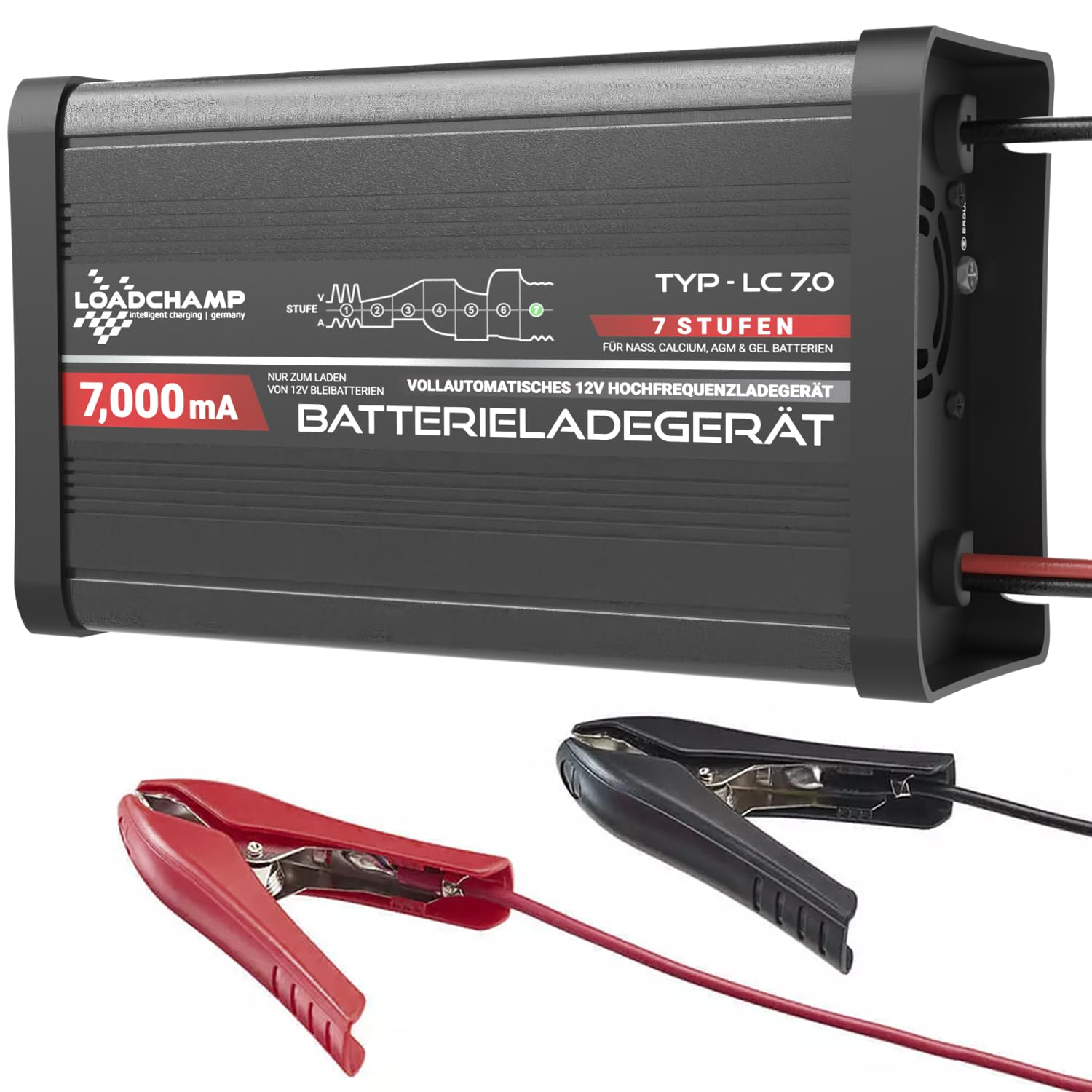 Ladegerät 12V 7A Blei AGM Gel Batterie Solarbatterie Ladegerät Auto Solar