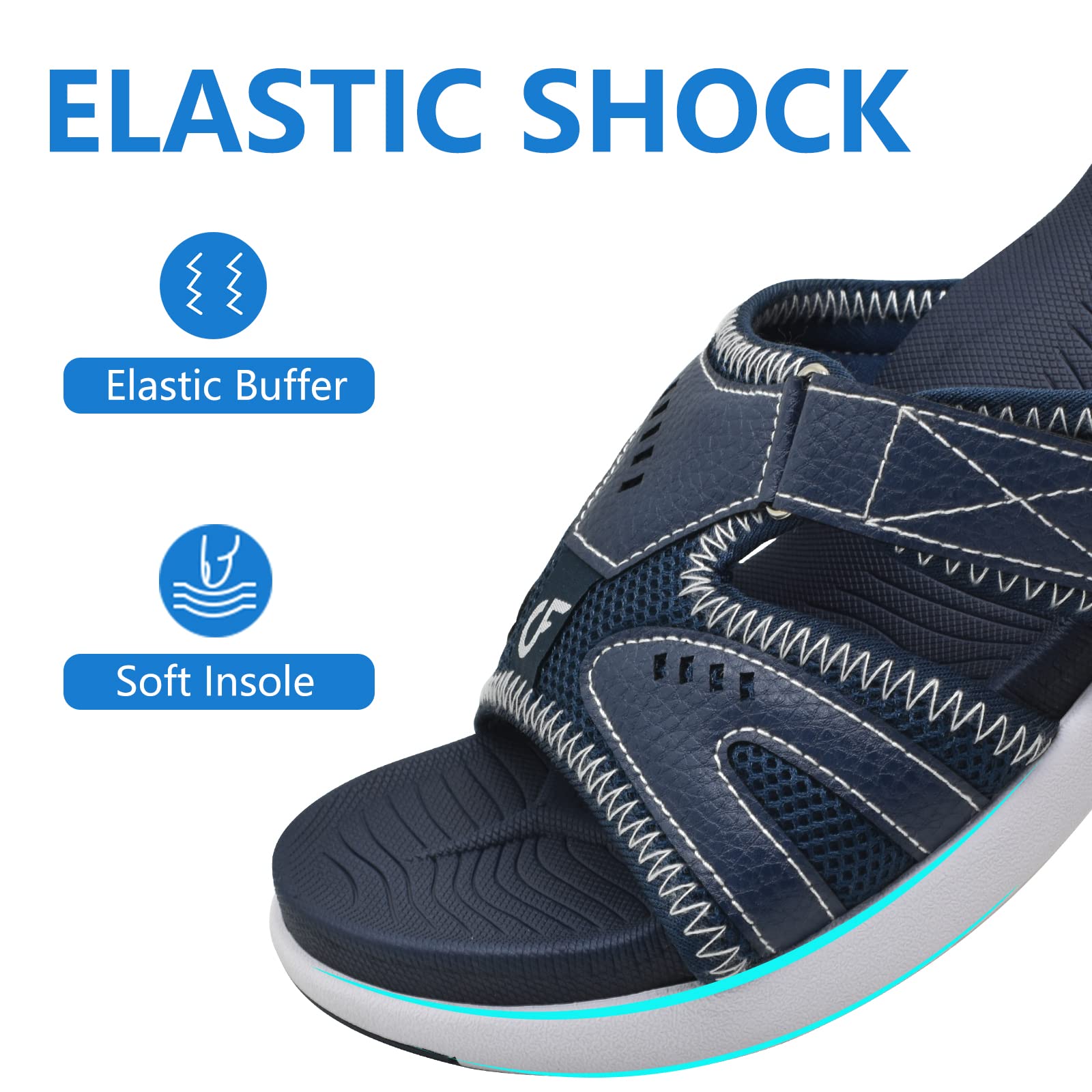 COFACE Hombre Sandalias de Recuperación Deportiva Fascitis Plantar Cojín Suave Soporte de Arco Ligero Toboganes Ortopédicos para Hombre