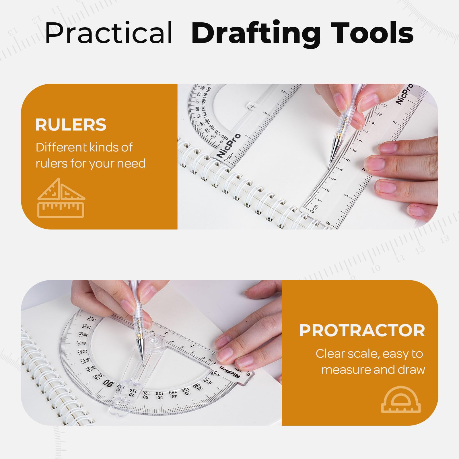 Nicpro Geometry Set - Drafting Tools for Students -4
