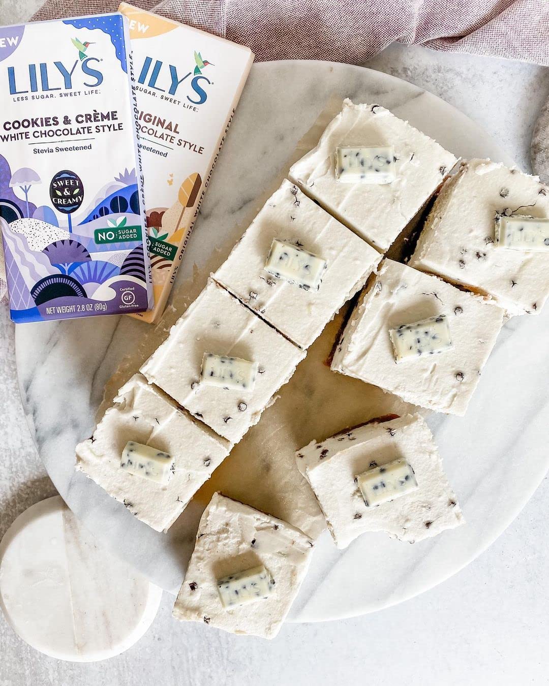 LILY'S Cookies and Crème White Chocolate Style No Sugar Added Sweets, Individually Wrapped, Bulk, 2.8 oz Bars (12 Count, 12 Boxes)