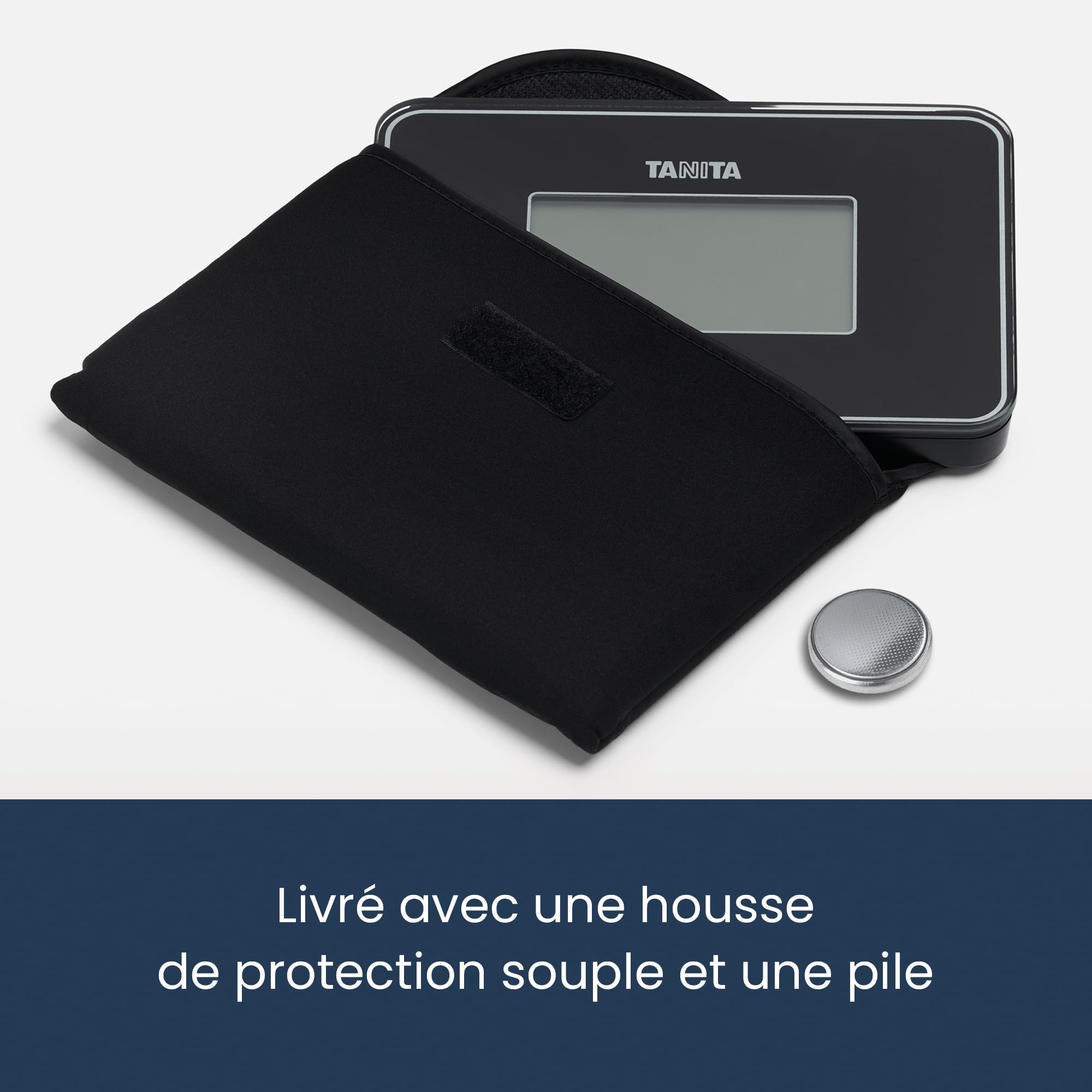 TANITA HD-386 Le plus Petit Pèse-Personne Numérique au Monde Facile à Transporter Noir Nacré