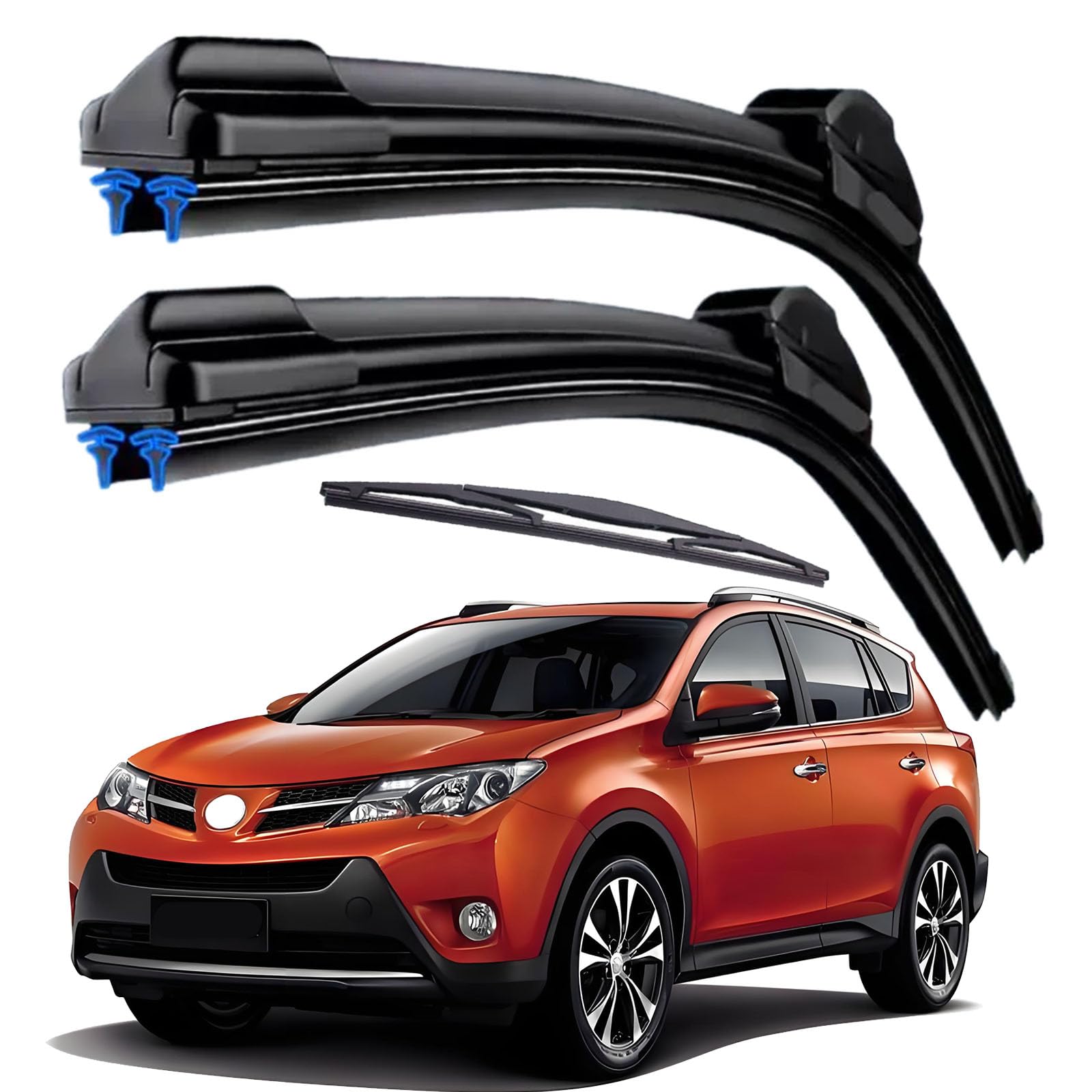 Photo 1 of HIDOFILT Dual Rubber Blade Windshield Wipers For Toyota RAV4 2013 2014 2015 2016 2017 2018 Automotive Replacement 26"+16"+10" Rear Wiper Blades (Pack of 3)