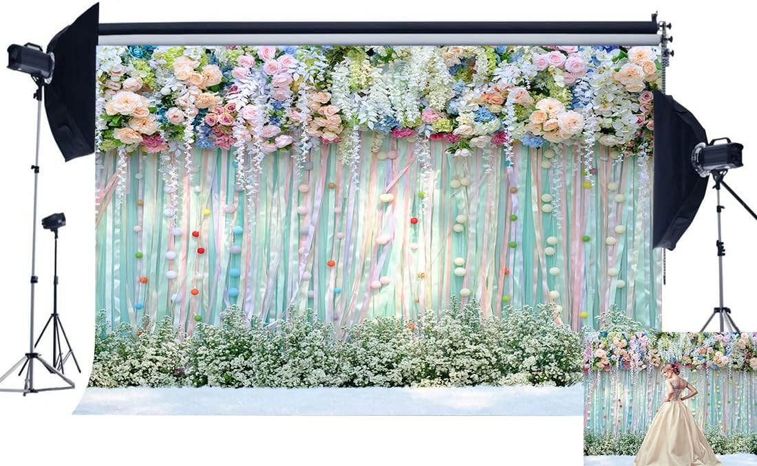 Haosphoto 7X5FT Floral Wall Backdrop for Photography Flower Backdrop Rose Background for Newborn Baby Shower Girls Birthday Valentine's Day Bridal Shower Wedding Anniversary Photo Studio Props HS99 - Image 3