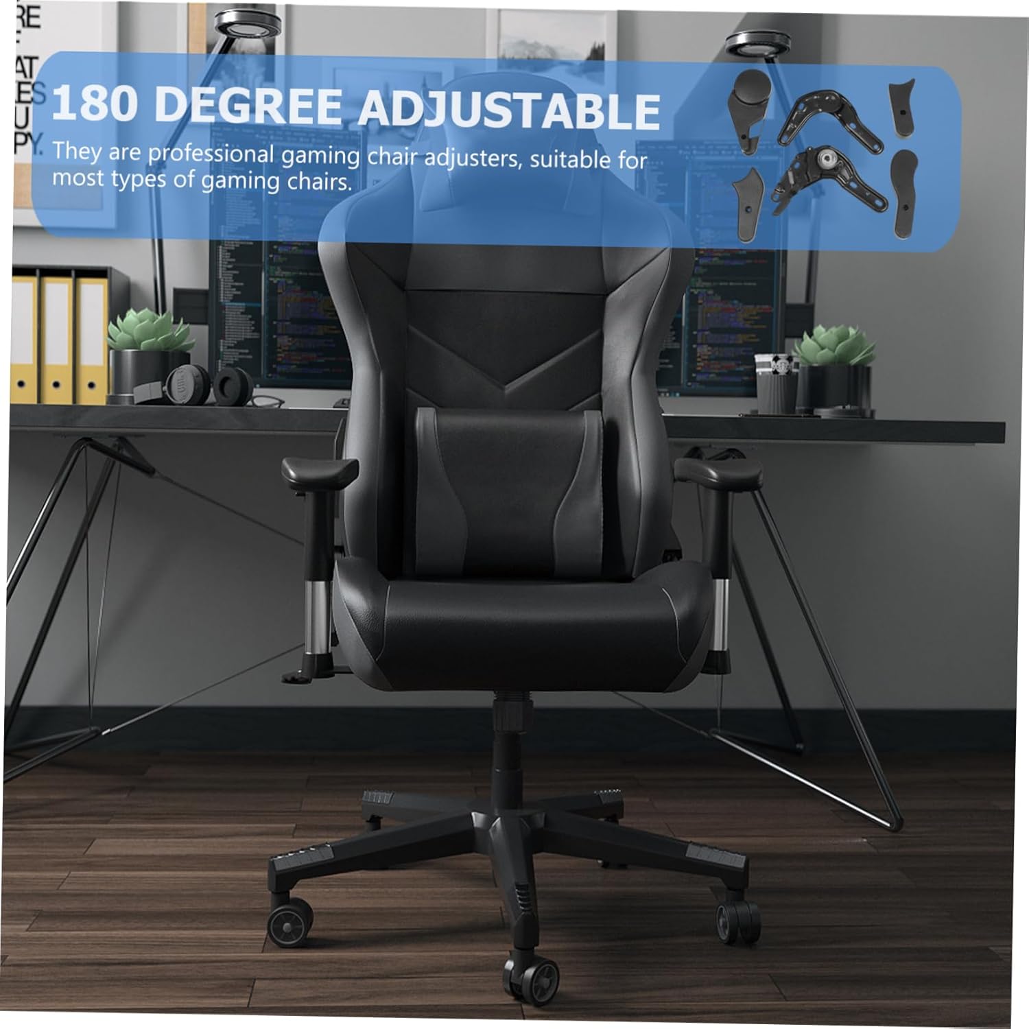 6pcs Multi-Angle Chair Regulators for Gaming Chairs Professional E-Sport Adjusters Black Angle for Optimal Comfort