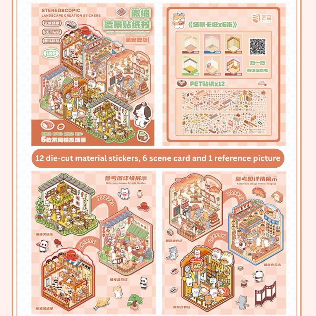 Kids Sticker Activity Book - 3D Cartoon Fun! -3