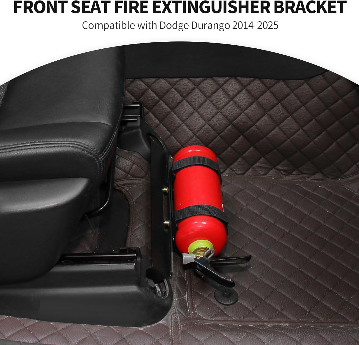 JeCar Under Front Seat Fire Extinguisher Bracket Mount Holder Compatible with Dodge Durango Accessories 2014-2025