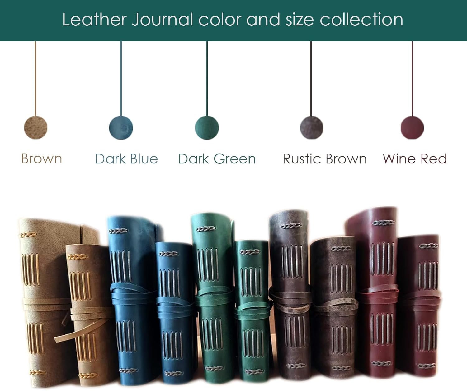 Dark Brown Notebook Journal - Leather Journals for Writing Small Size Diary 5.5x7.5 Inch, Notepad For Women and Man, Gifts,Work,Travel - Image 4