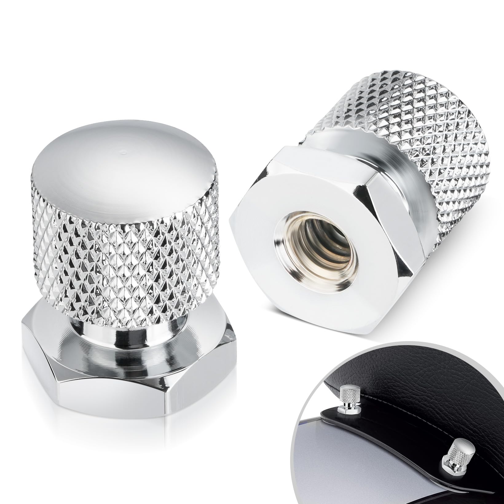 Solo Seat Mounting Nuts, Solo Seat Nut Motorcycle 1/4"-20 Thread Compatible for Harley Davidson 1997-2023 Touring Street Glide Road Glide Road King Softail…