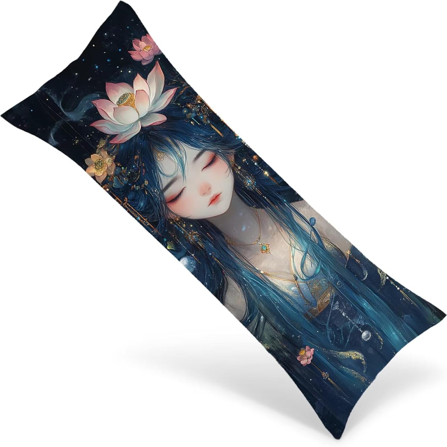 Body Pillow Cover Comics 150x50 cm Long Pillowcase Double-Sided Printing Headboard Pillow Case, Girl Full Body Pillowcase with Hidden Zipper, Decorative Cushion Covers for Bed, 60x20 Inch 1Y-1567