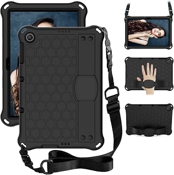 Case Compatible with Huawei MatePad T10S 10.1"/Matepad T10 9.7"/Enjoy Tablet 2 10.1" Tablet Case for Kids, EVA Lightweight Shockproof Cover with Handle StandBlack