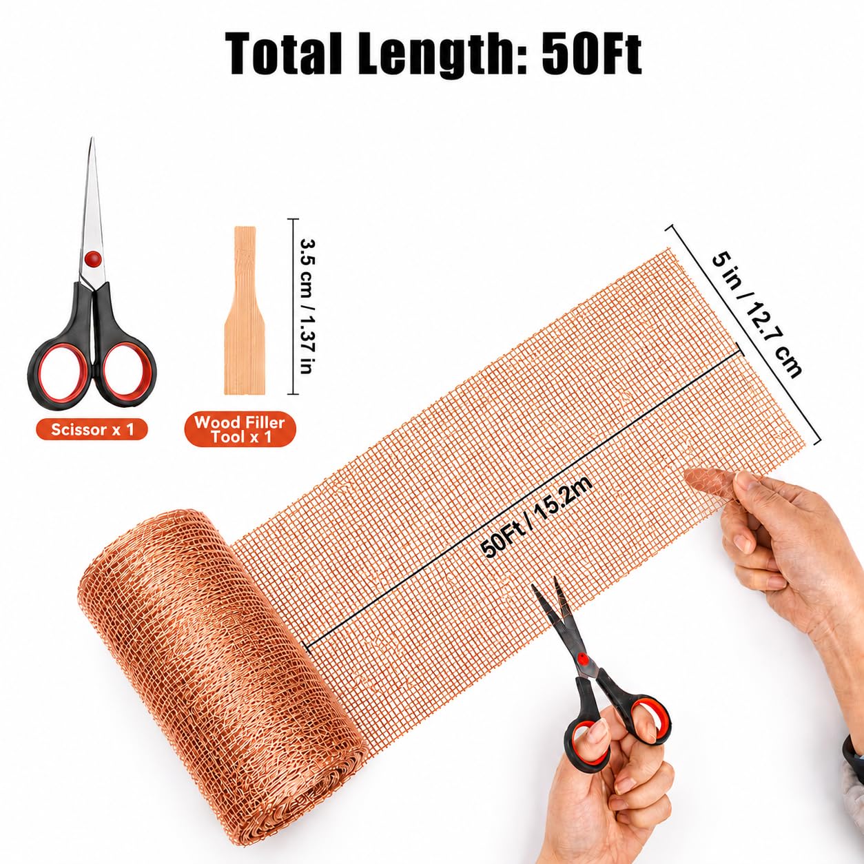 5" x50ft Copper Mesh Rodent Control Gap Filler