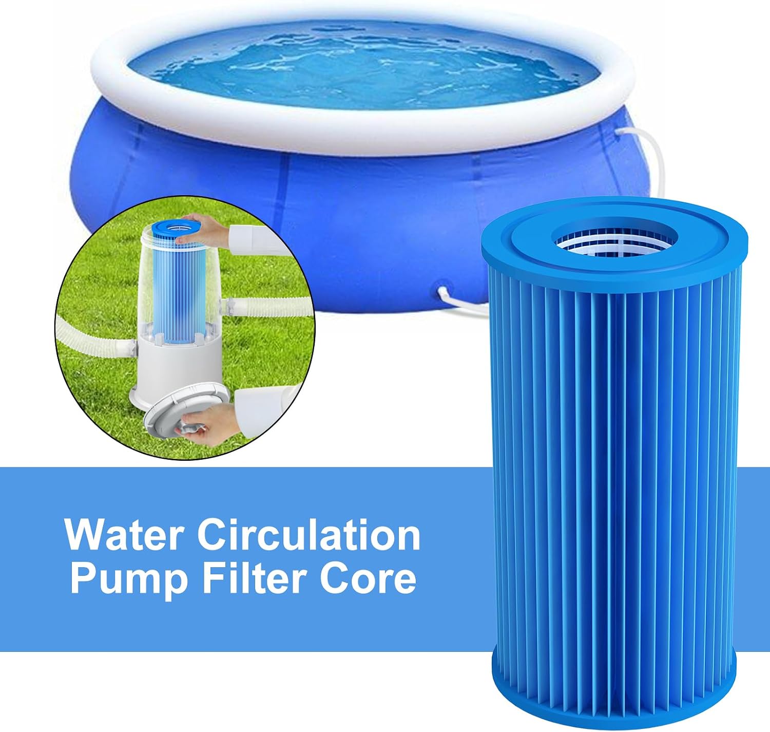 Evoio Pool Filters, 1000 Gallons Replacement Filter Cartridges Pool Filters for Above Ground Pools Pump Parts, 1 Pack 1000 Gallons