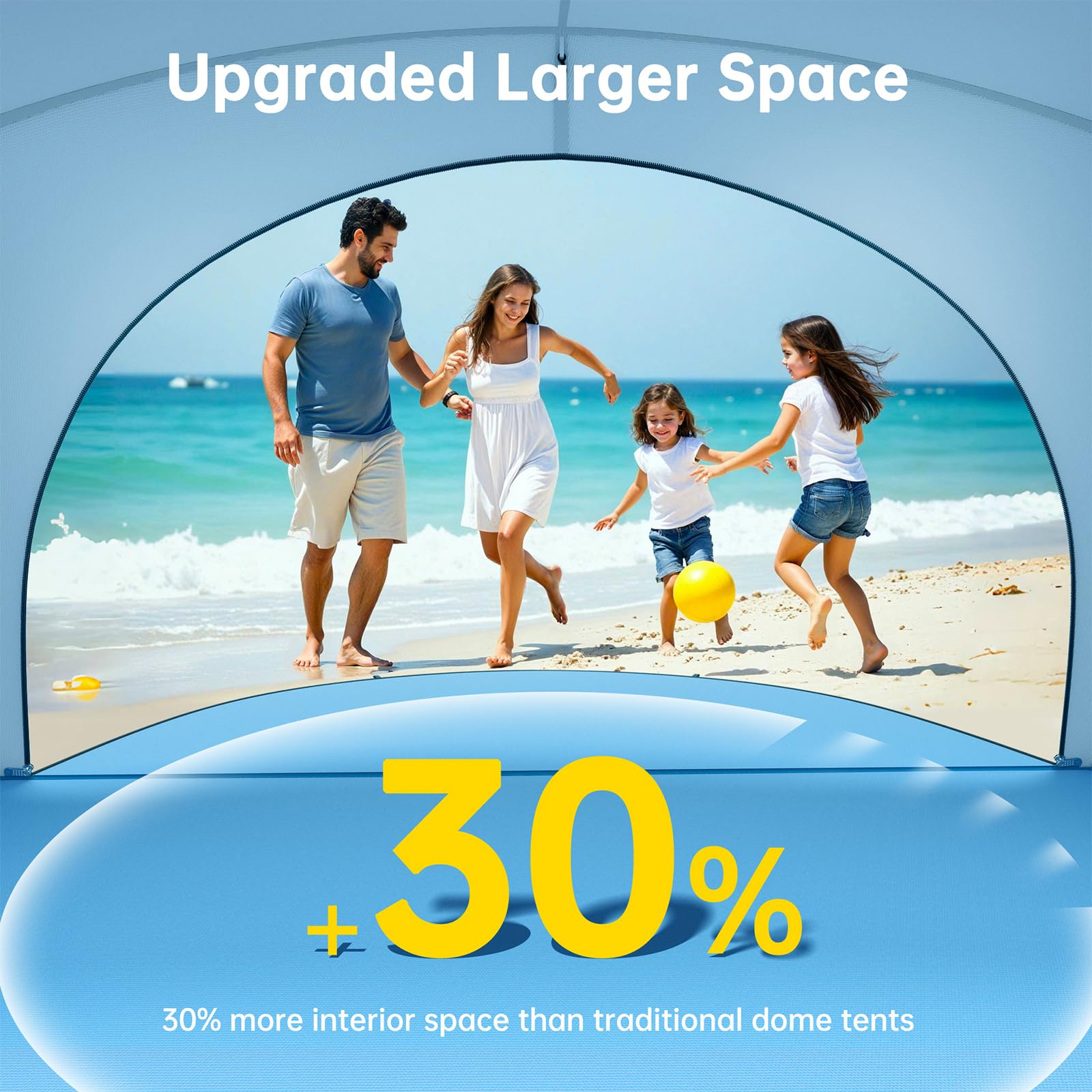 Raynesys Tenda da Spiaggia Parasole, Ombrellone con 2 Porte con Cerniera, Tenda da Spiaggia per 1-4 Persone, Parasole Portatile per Campeggio e Pesca, Blu