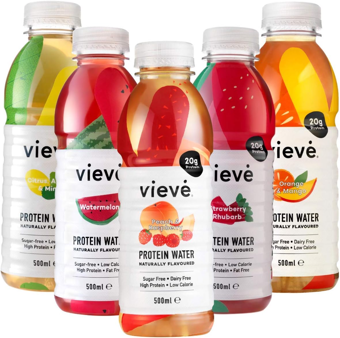 Vieve Protein Water 10x500ml Mixed Variety Flavour Pack 20g Protein