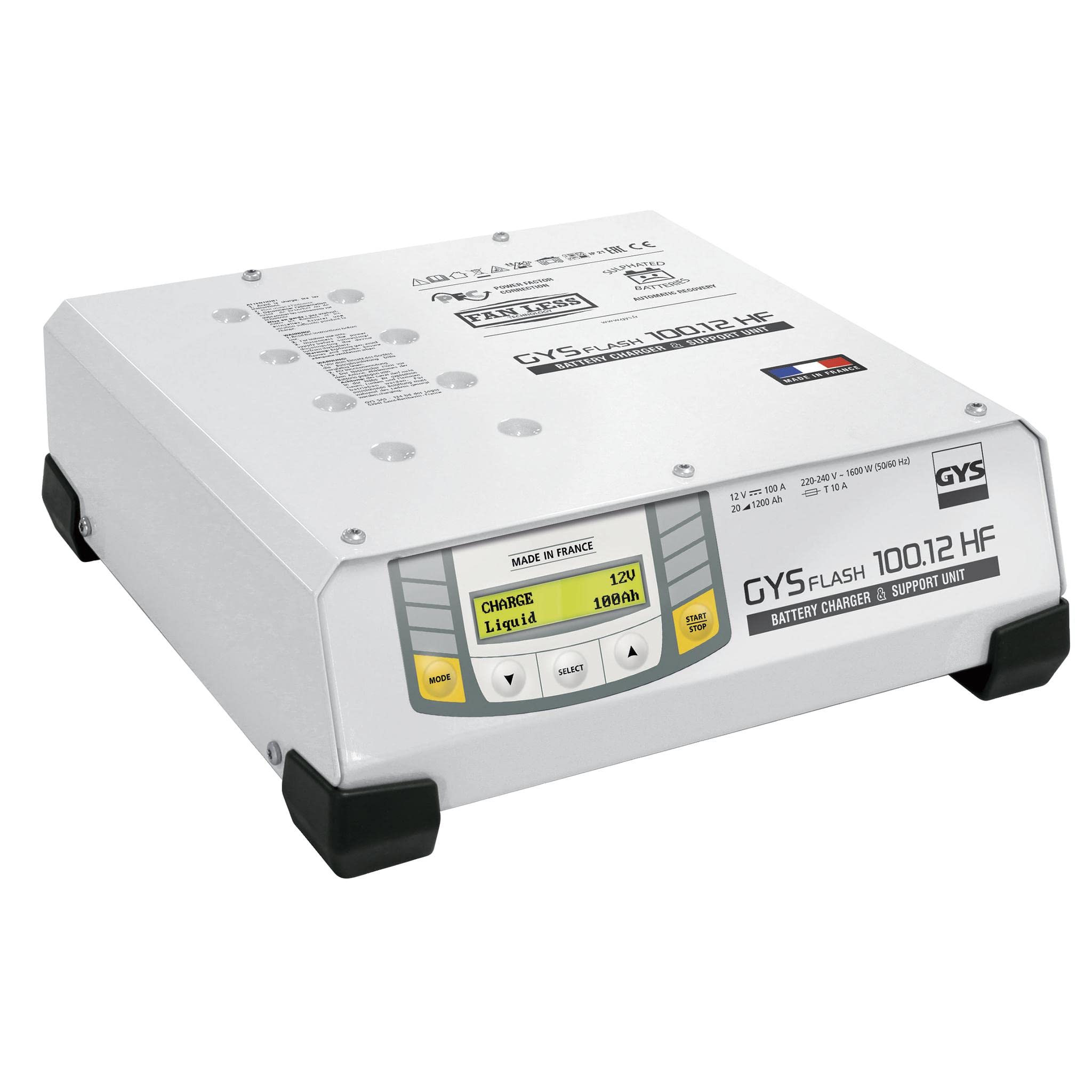Gys Inverter Battery Charger HF with Cable 2.5 m, 12 V, 100 A from 20 to 1200Ah