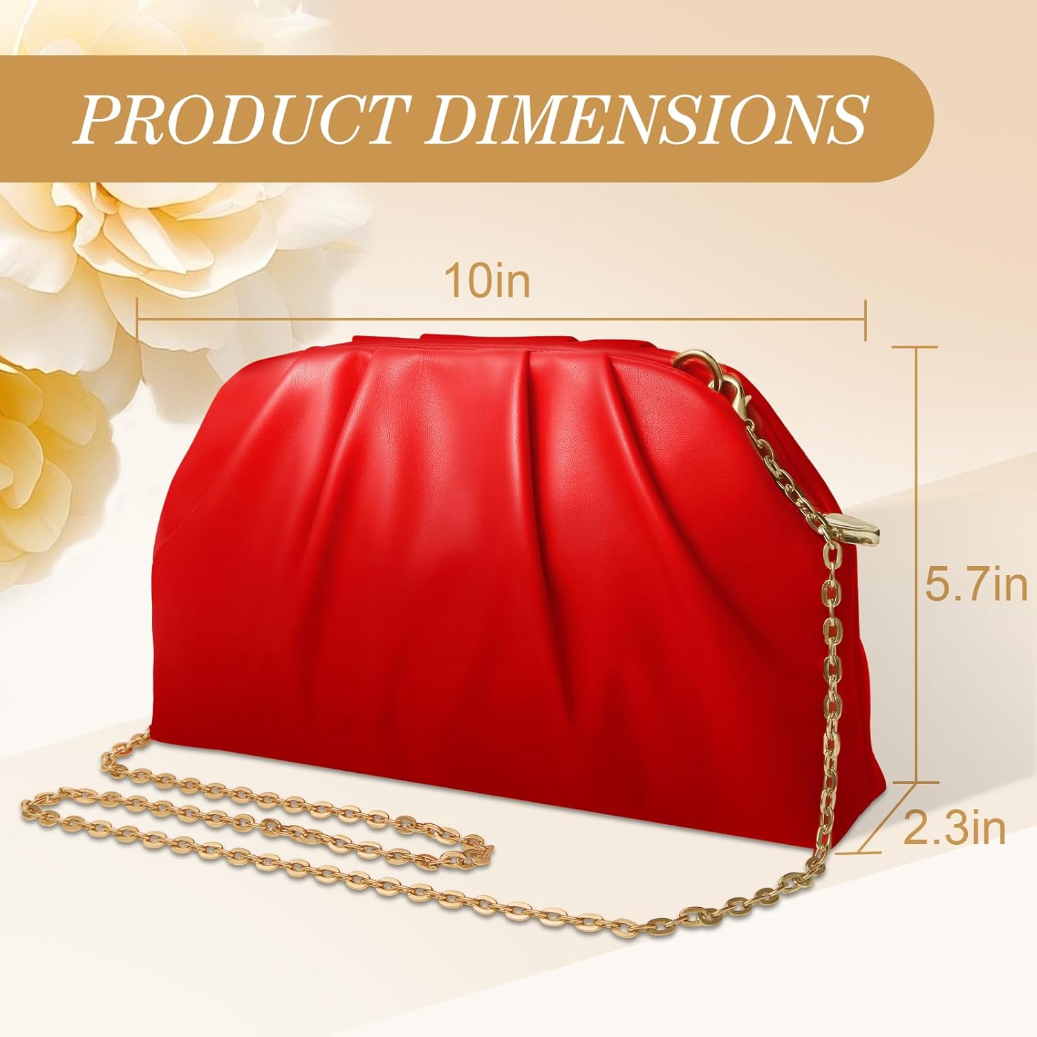 lovyoCoCo Clutch Purse for Women Soft Pleated PU Wedding Clutch, Elegant Evening Bag for Galas, Proms,Cocktail Parties - Image 3