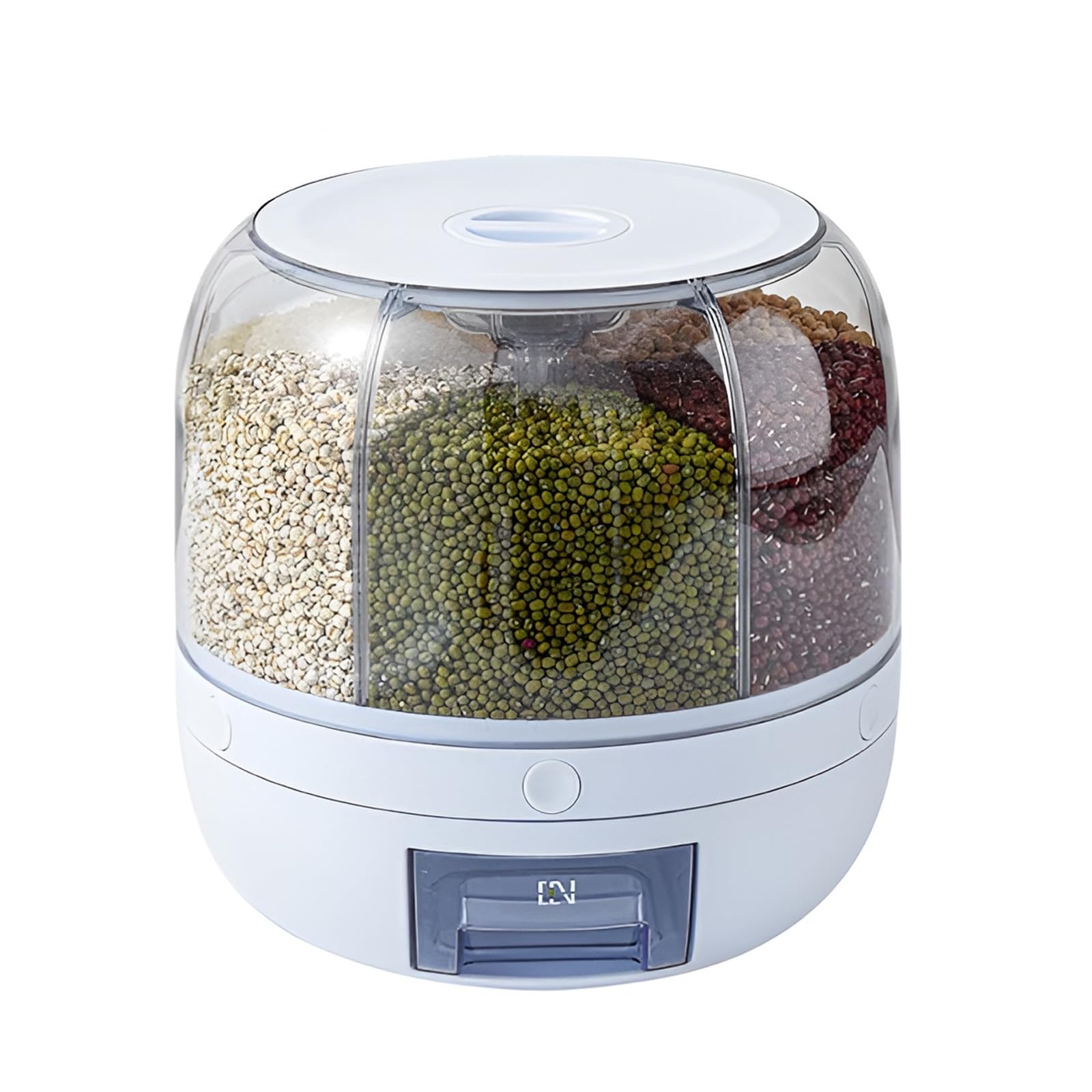 Distributeur de riz rotatif 360° à 6 grilles pour cuisine organisée