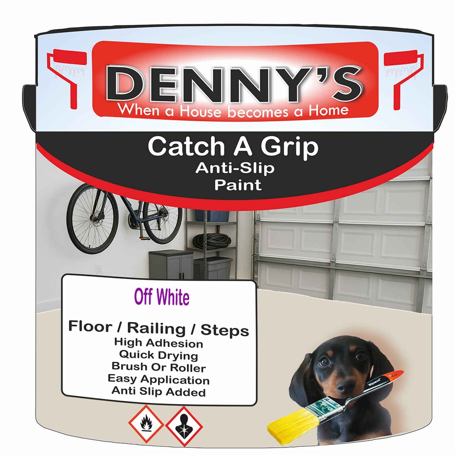 SCOOBYS PAINTS BACK IN THE MIX Catch A Grip Anti Slip Floor Paint – Non Slip Coating for Steps, Railings & Garages – 170 Colours, High Adhesion, Quick Dry, Multiple Sizes (Off White, 250ml Tin)