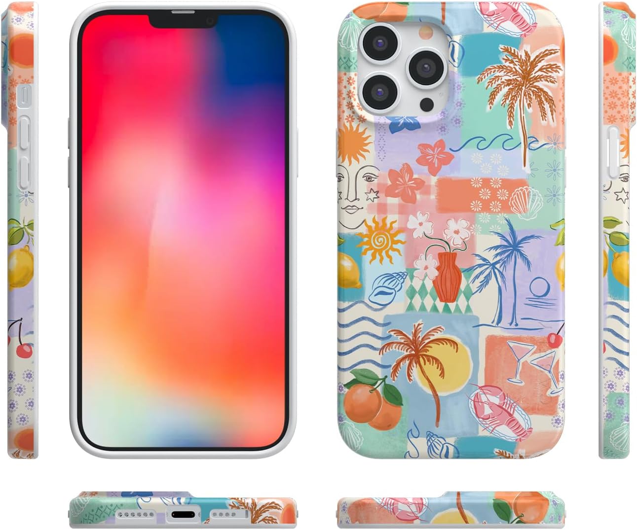 Casely iPhone 14 Pro Case | Tropical Heat | Beachy Collage | Compatible with MagSafe | Classic Ultra Slim Design