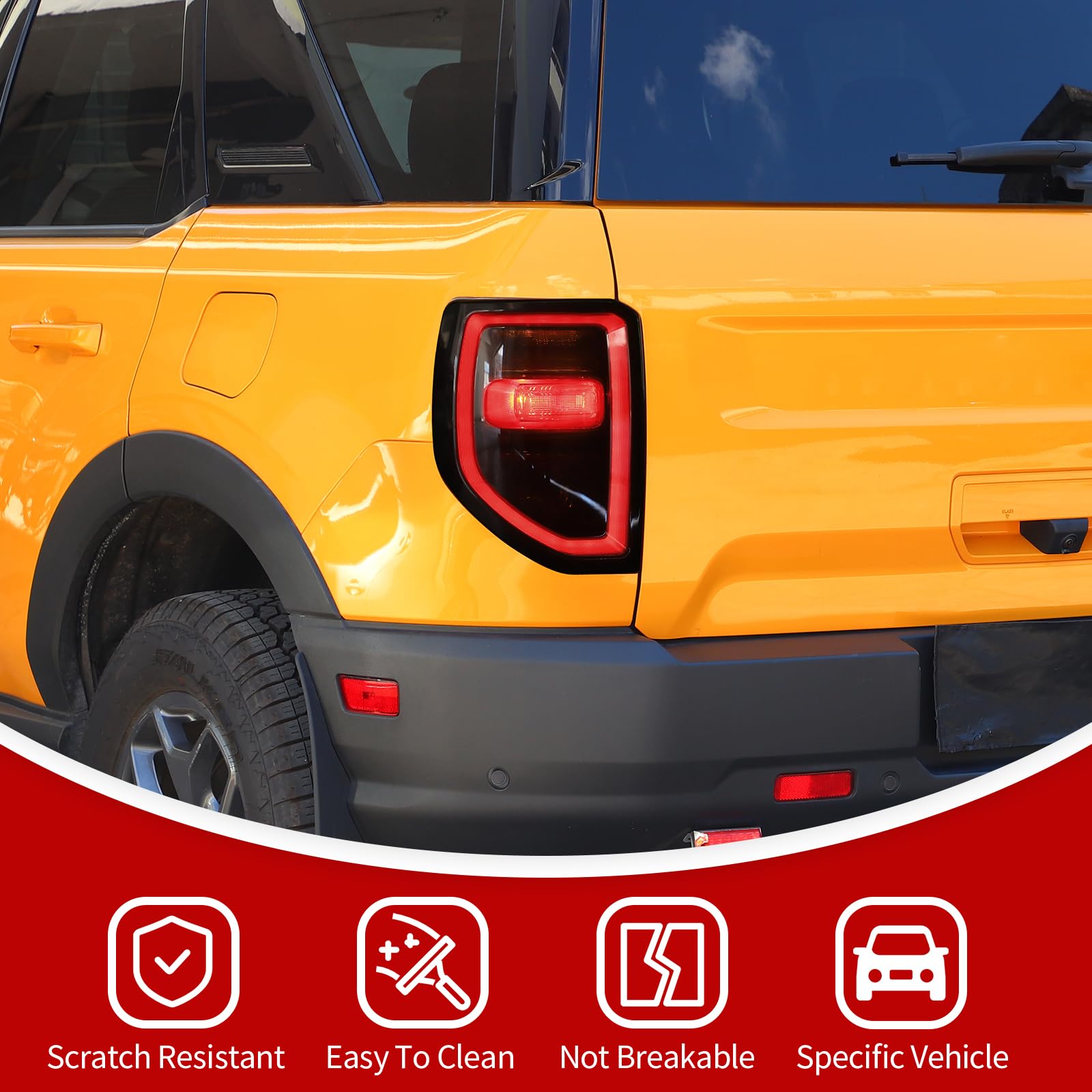 JeCar Smoked Third Brake Light Cover For Ford Bronco Sport 2021-2023 | ABS Plastic Custom Trim Accessory