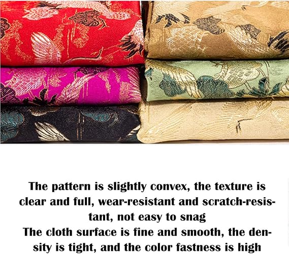 Brocade Fabric Quality Embroidery Brocade Damask Fabric - Silk Satin for Costume, Kimono, and Upholstery(Green)