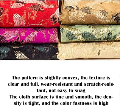 Brocade Fabric Quality Embroidery Brocade Damask Fabric - Silk Satin for Costume, Kimono, and Upholstery(Green)
