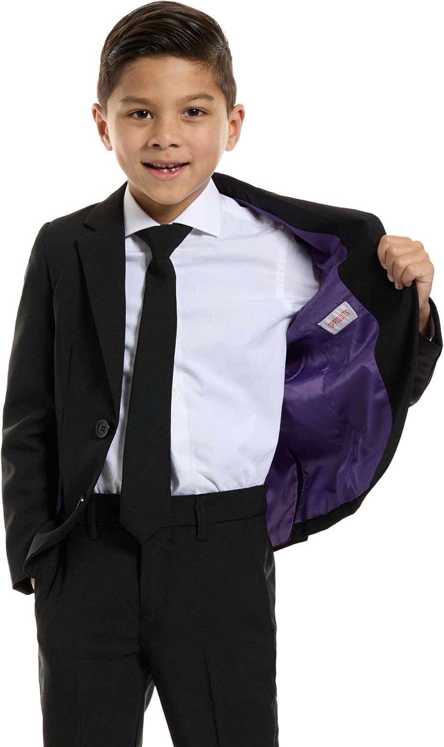 Opposuits Boys 3-Piece Slim Fit Suit Set - Kids Formal Outfit with Blazer, Pants & Tie - Wedding, Easter, Ring Bearer, Party