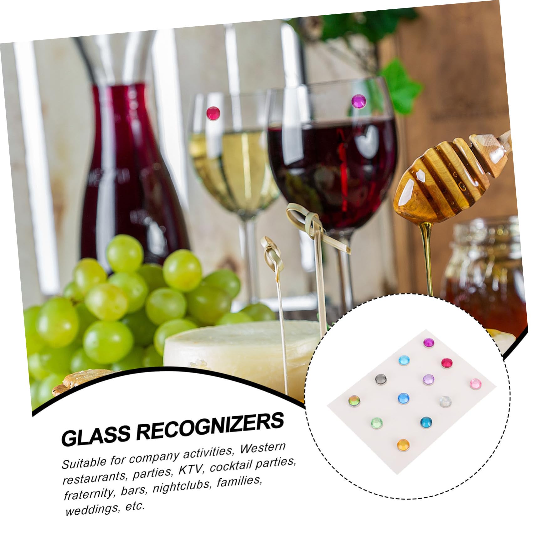 LABRIMP 3 Set Eleganti Segnabicchieri per Vino Pezzi * 3