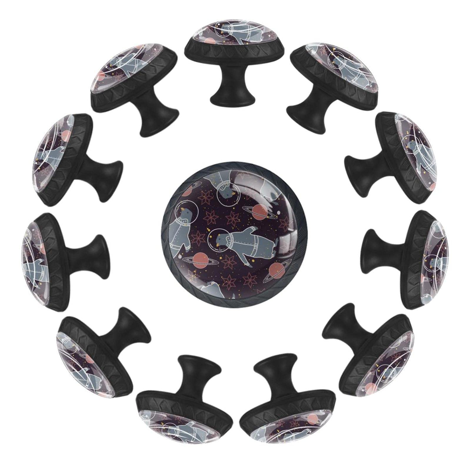 Boutons de tiroir ronds 35 mm Galaxy Planet au design astronomique unique lot 12