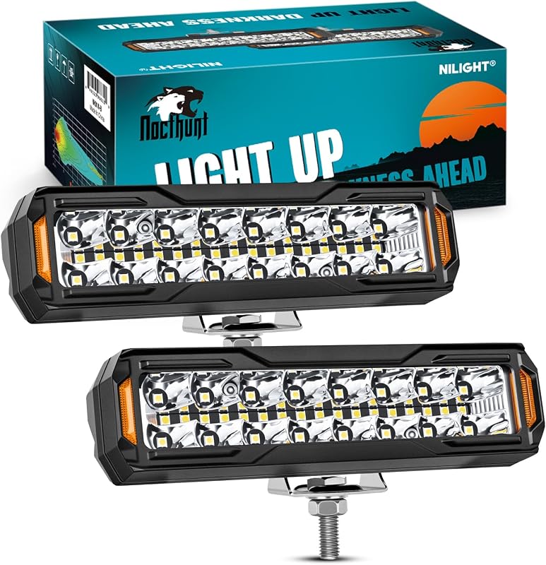 Barra de LED Nilight de 6 polegadas com feixe combinado Spot/Flood NH01W-B – 2 unidades