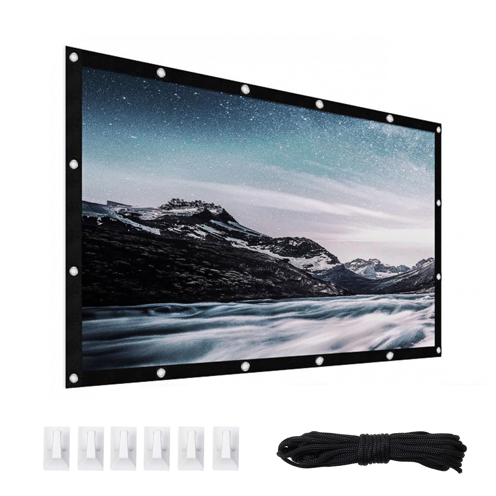 Schermo Proiezione, Schermo Doppia Faccia, 4:3/16: 9 HD 4K Schermo Da Proiettore Portatile Pieghevole per Cinema Home Theater per Interni All'aperto, 60/72/84/100/120/150/180/200 Pollici(White4:3,100i