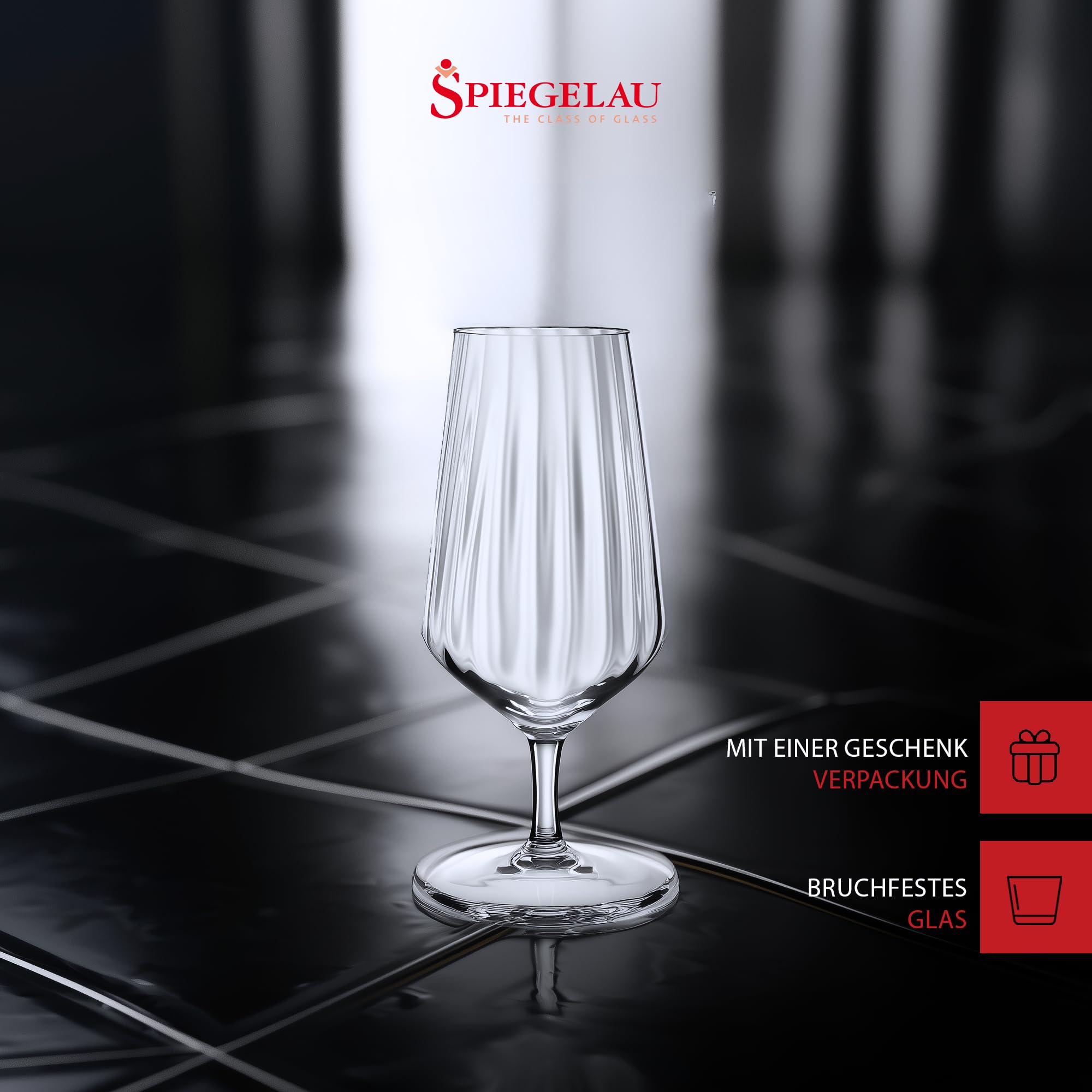 Spiegelau 4-częściowy zestaw szklanek do piwa, tulipany do piwa, szkło kryształowe, 440 ml, Lifestyle, 4450174 | Tulipany piwa, szkło kryształowe