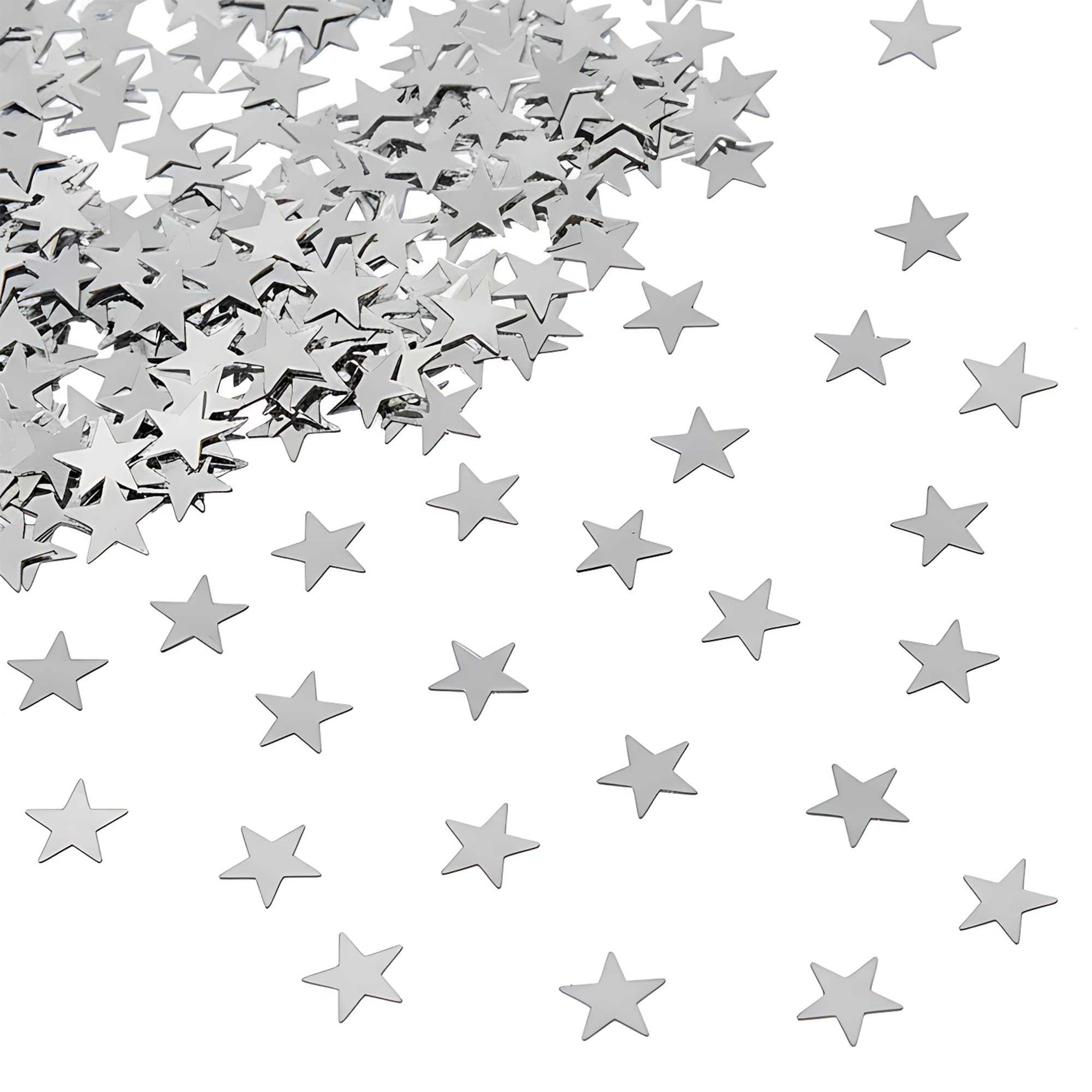 SHATCHI 14 Gram Silver Stars Table Scatter Confetti Birthday Wedding Anniversary Christmas Festive Party Decorations,SHATCHI